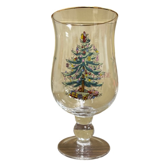 SPODE Christmas Tree Tulip Glasses Set of 4 New in Box - Picture 5 of 7
